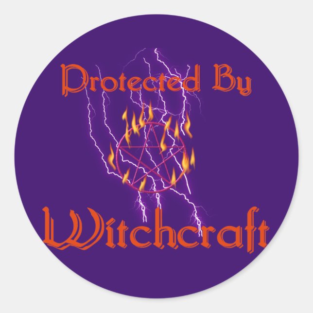 Protected By Witchcraft Classic Round Sticker (Front)