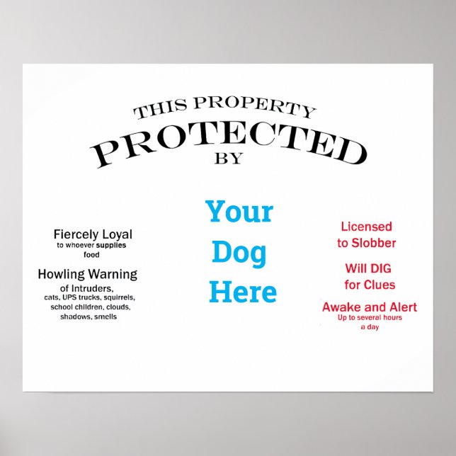Protected by Your Dog Poster (Front)