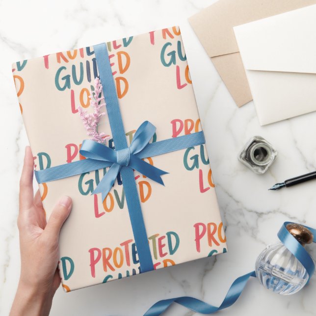 Protected Guided Loved Positive Affirmation Wrap Wrapping Paper (Gifting)