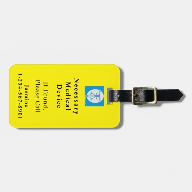 Protected Necessary Medical Device  Luggage Tag (Front Horizontal)
