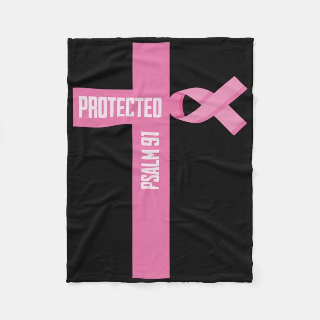 Protected Psalm 91 Christian 91st Psalm Bible Brea Fleece Blanket (Front)
