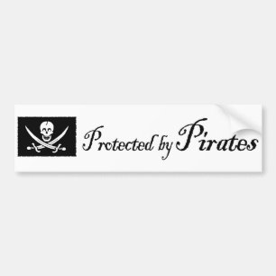 ProtectedbyPirates,Bumper Sticker