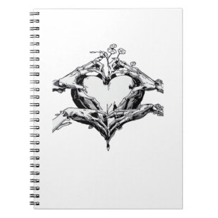 Protecting A Heart - Skeleton Hand Heart Notebook