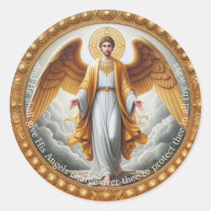 Protecting Angel Classic Round Sticker