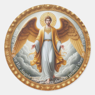 Protecting Angel Classic Round Sticker