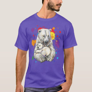 Protecting Cute Mama Polar Bear Baby  T-Shirt