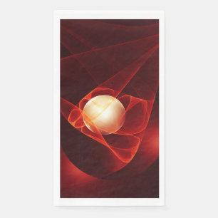 Protecting You, Modern Abstract Red Fractal Art Napkin