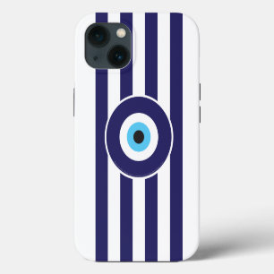 Protection from Evil Eye (Greek flag stripes) iPhone 13 Case