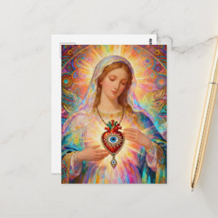 Protection From Evil Sacred Heart Of Mary Postcard