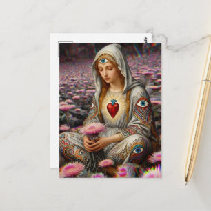 Protection From Evil Sacred Heart Of Mary Postcard