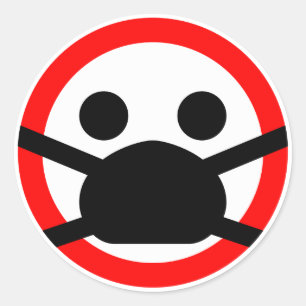 😷 protective face mask warning sign classic round sticker