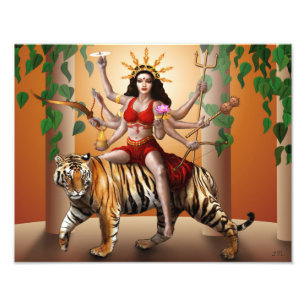 Protector Goddess Durga Print, 14" x 11" Photo Print