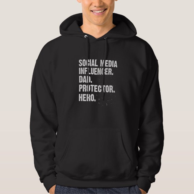 Protector Hero Social Media Influencer Dad Content Hoodie (Front)