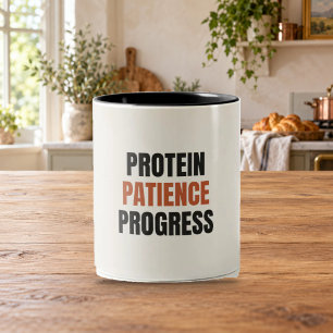Protein Patience Progress Gym Motivation Mug