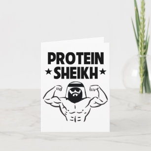 Protein Sheikh Funny Arabic Gym Fitness Lover Body Card