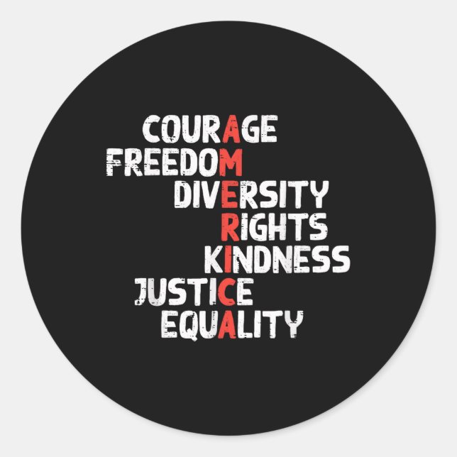 Protest America Courage Freedom Rights Resist Men  Classic Round Sticker (Front)