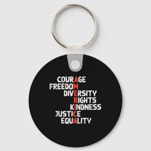 Protest America Courage Freedom Rights Resist Men Key Ring