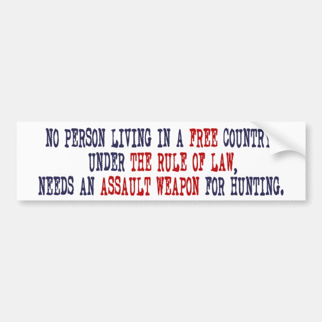PROTEST ASSAULT WEAPONS! BUMPER STICKER (Front)
