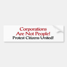 Protest Citizens United Bumper Sticker