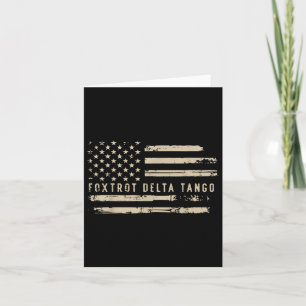 Protest Foxtrot Delta Tango Us Flag Resist Men Wom Card