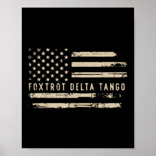 Protest Foxtrot Delta Tango Us Flag Resist Men Wom Poster