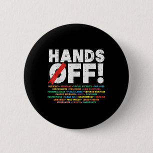 Protest Hands Off Medicare Social Security Resist 6 Cm Round Badge
