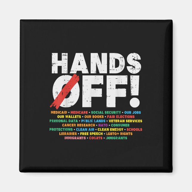 Protest Hands Off Medicare Social Security Resist  Magnet (Front)