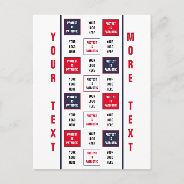 Protest is Patriotic Step and Repeat Logo Template Postcard (Front)