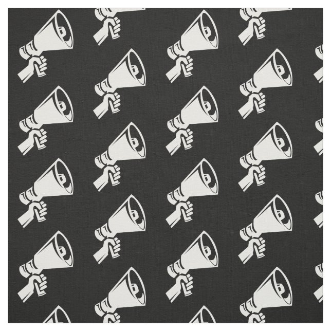 Protest Megaphone Black White Pattern Resist Fabric (Swatch)