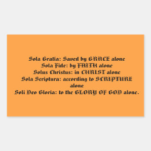 Protestant Creed 5 Solas Bumper sticker
