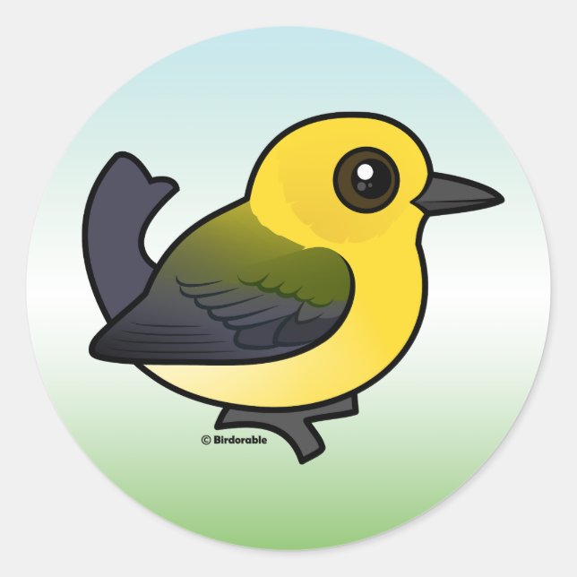 Prothonotary Warbler Classic Round Sticker (Front)