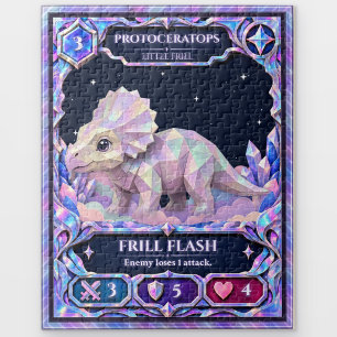 Protoceratops Dinosaur, Rainbow Foil Art Jigsaw Puzzle