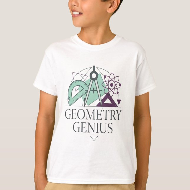 Protractor Compass Atom Art T-Shirt (Front)