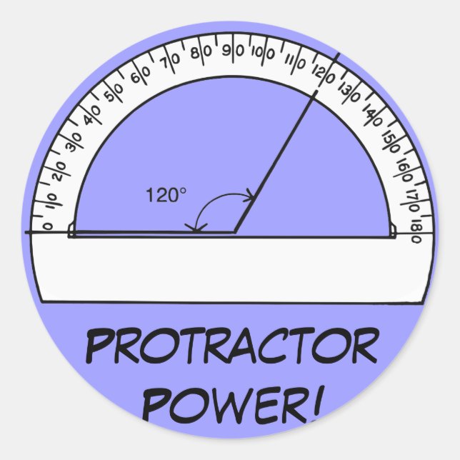 Protractor Power Classic Round Sticker (Front)