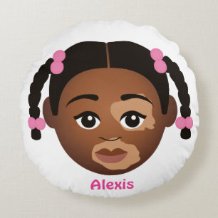 #Proud2BNaturalMe Child's Personalised (Vitiligo) Round Cushion