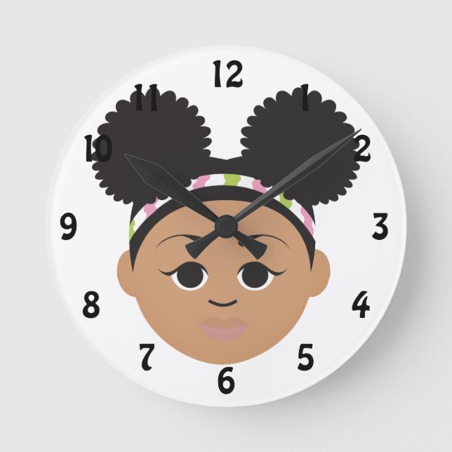 #Proud2BNaturalMe #NaturalHair #AKA Children's Round Clock (Front)