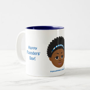 #Proud2BNaturalMe Sorority Gifts #FoundersDay Two-Tone Coffee Mug