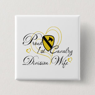 Proud 1st Cavalry Wife Heart 15 Cm Square Badge