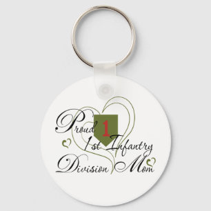 Proud 1st Infantry Wife Heart Key Ring
