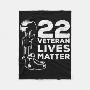 Proud 22 Veteran Lives Suicide Awareness  Fleece Blanket