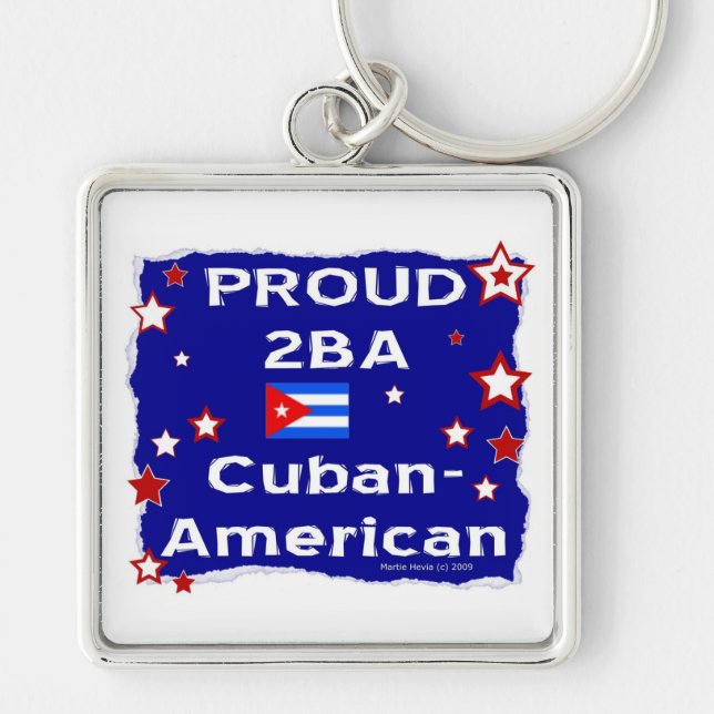 Proud 2BA Cuban-American Key Ring (Front)