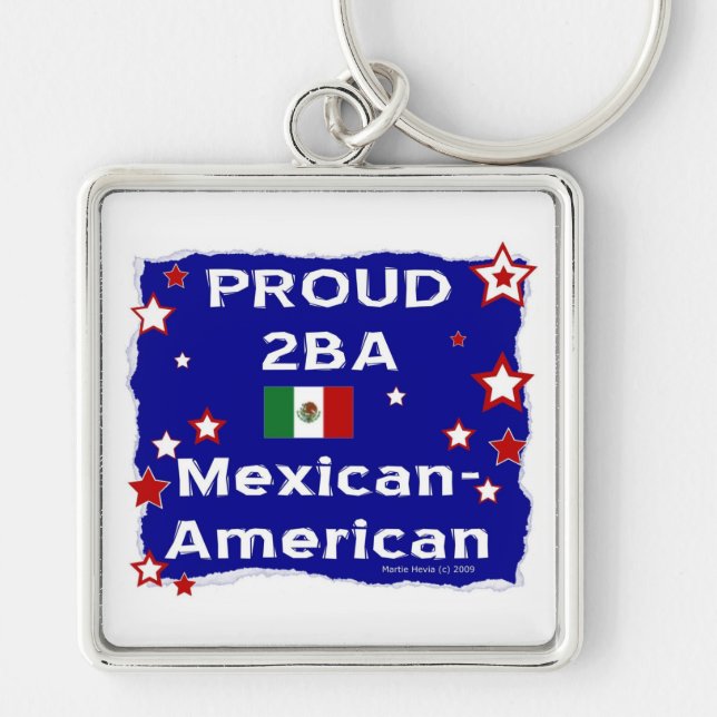 Proud 2BA Mexican-American Key Ring (Front)