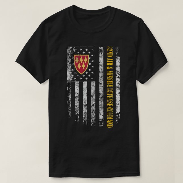 Proud 32nd Air And Missile Defence Command Veteran T-Shirt (Design Front)