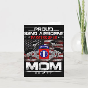 Proud 82nd Airborne Paratrooper Mum Us Flag - Vete Card