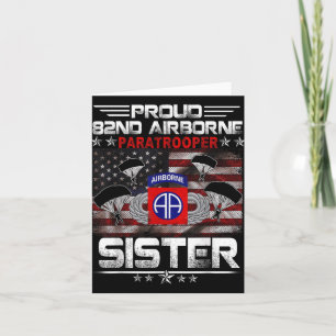 Proud 82nd Airborne Paratrooper Sister Us Flag - V Card
