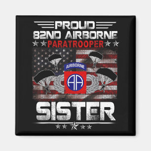 Proud 82nd Airborne Paratrooper Sister Us Flag - V Magnet