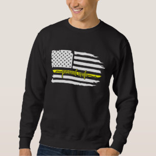 Proud 911 Dispatcher Wife Usa Distressed Flag Thin Sweatshirt