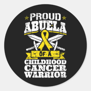 Proud Abuela Of A Childhood Cancer Warrior Awarene Classic Round Sticker