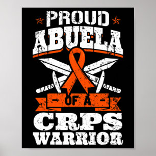 Proud Abuela Of A CRPS Warrior RSD Awareness Ribbo Poster