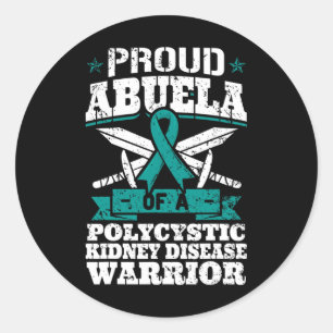 Proud Abuela Of A Polycystic Kidney Disease Warrio Classic Round Sticker
